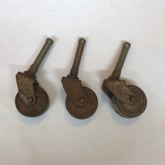 VINTAGE Metal Caster Wheels - Picture 1 of 6